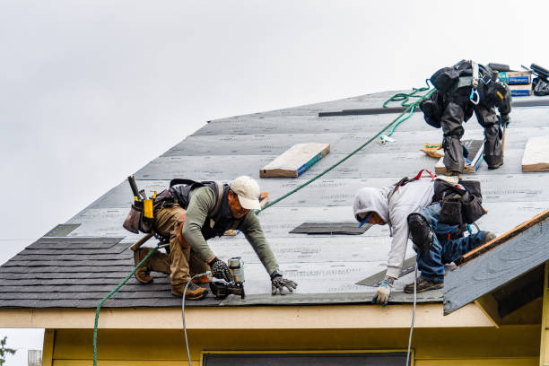 Professional Gutter Installation technician working in High Bridge, NJ